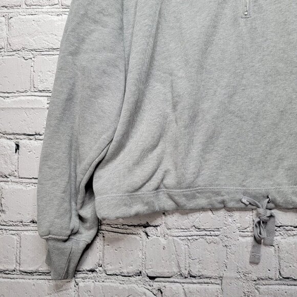 Old Navy Half Zip Oversized Gray Pullover Drawstring Hem Size M - Picture 6 of 12